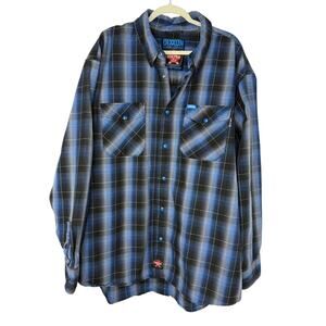 Dixxon Flannel Company Combustion FR Plaid Shirt Men’s 4X Blue Black Button-Up